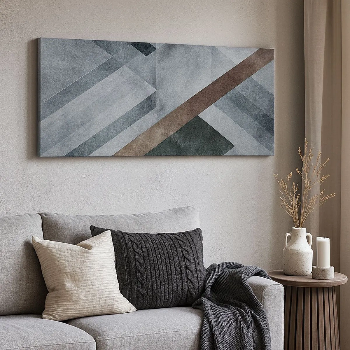 Tablou pe pânză - Eleganța sofisticată a geometriei - 100x40 cm
