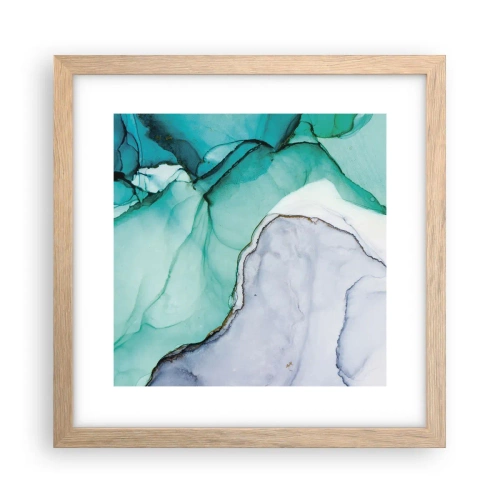 Poster în ramă de stejar deschis - Studiu în turcoaz - 30x30 cm