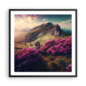 Poster în ramă neagră - Vara la munte - 60x60 cm