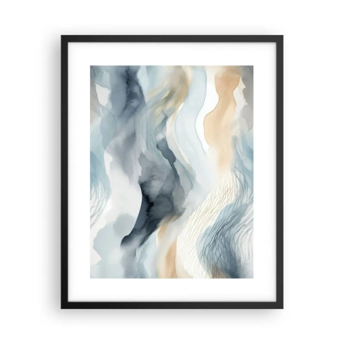 Poster în ramă neagră - Abstracție de zăpadă și ceață - 40x50 cm