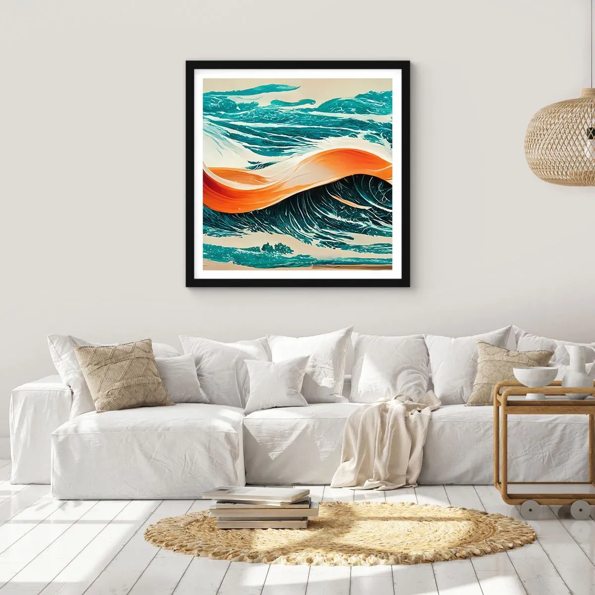 Poster în ramă neagră - Visul unui surfer - 30x30 cm