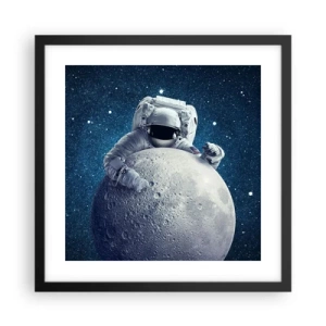 Poster în ramă neagră - Glumeț spațial - 40x40 cm