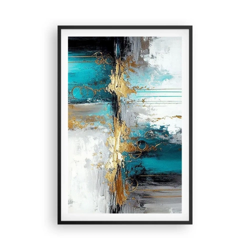Poster în ramă neagră - Totul curge - 61x91 cm
