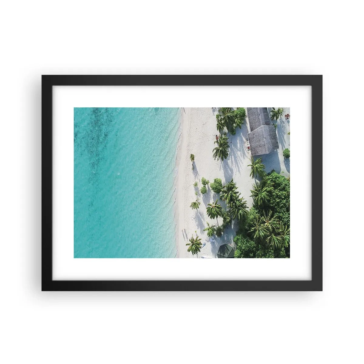 Poster în ramă neagră - Vacanță în paradis - 40x30 cm
