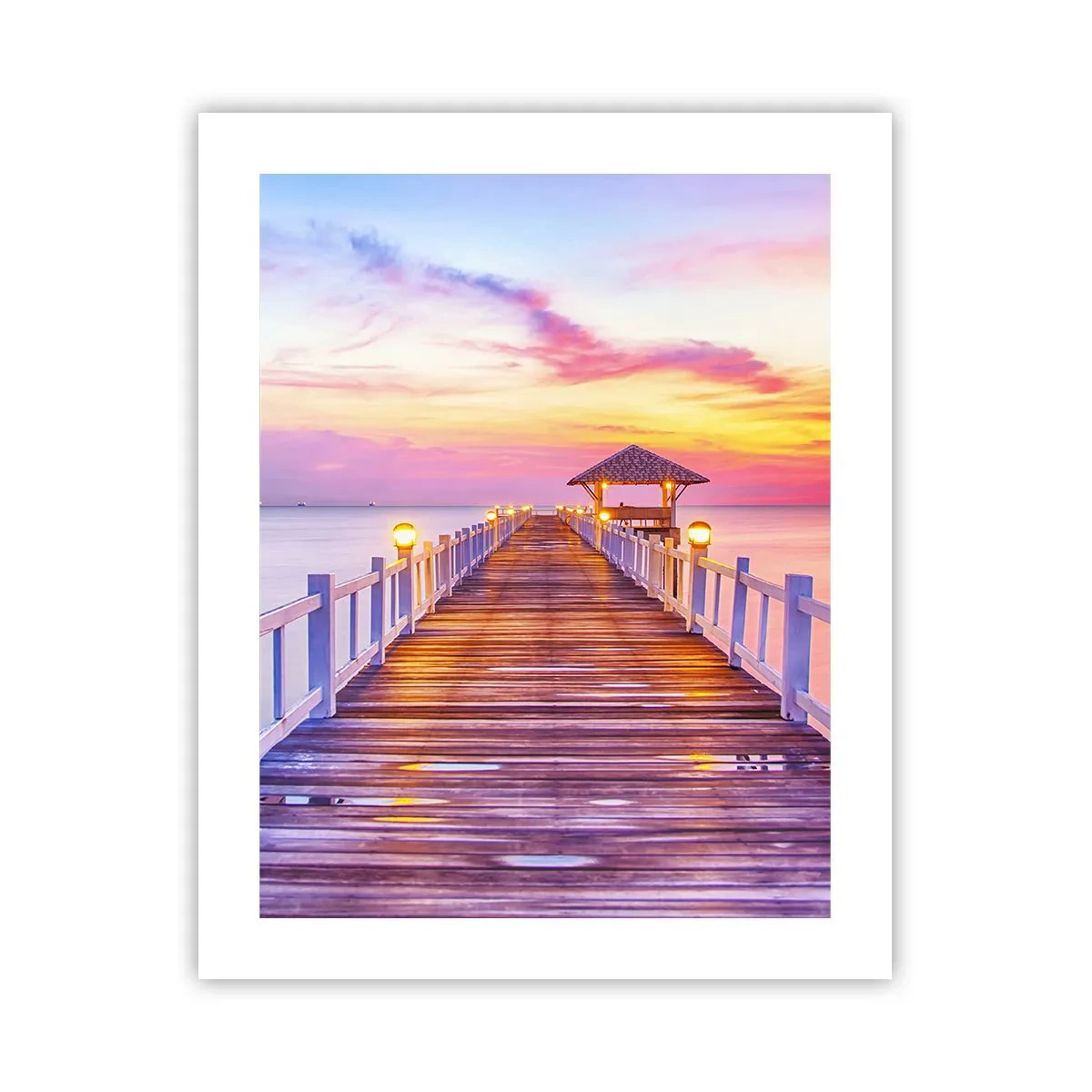 Poster - Tăcerea serii în liliac-auriu - 40x50 cm