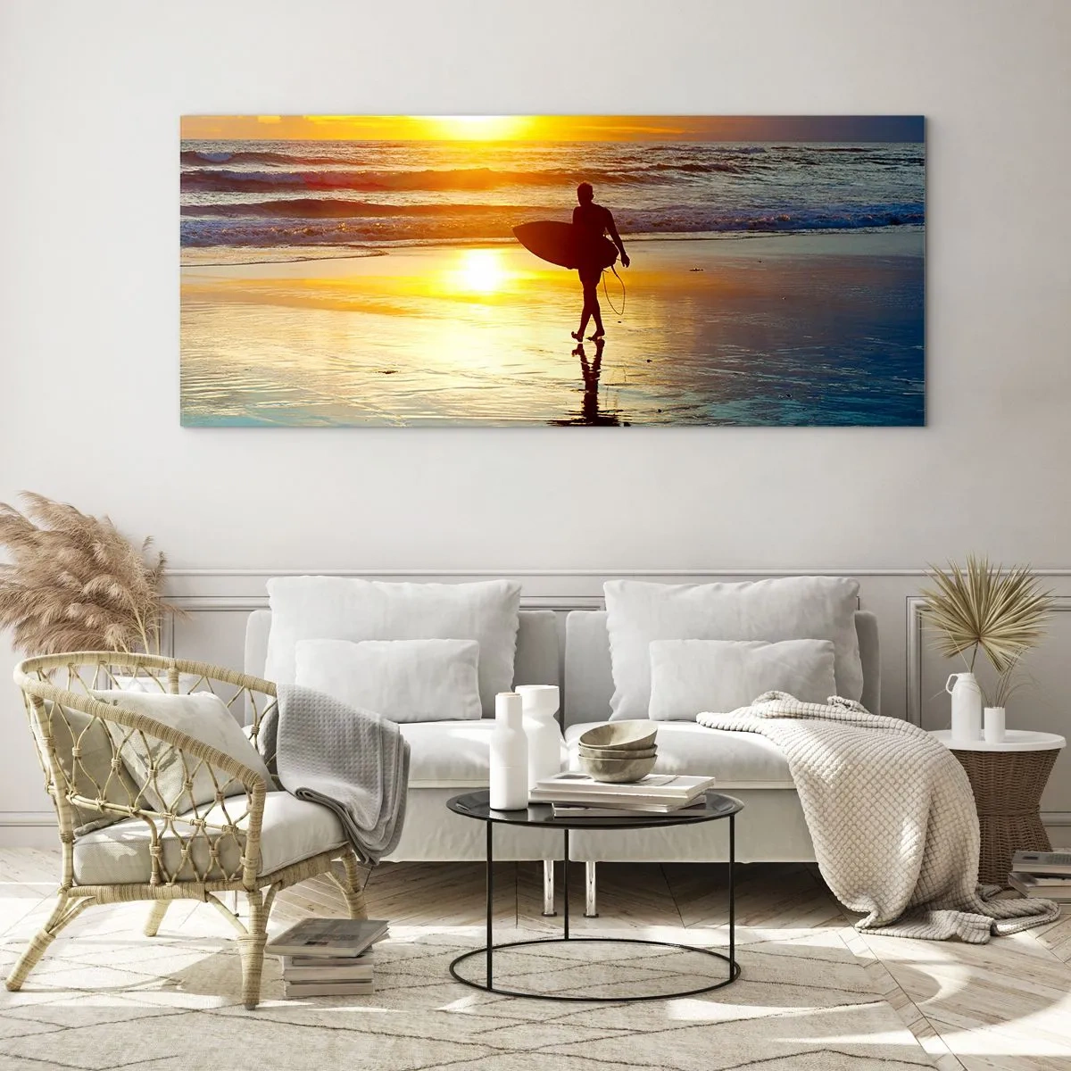 Tablou pe sticlă - Întoarcerea războinicului - 100x40 cm