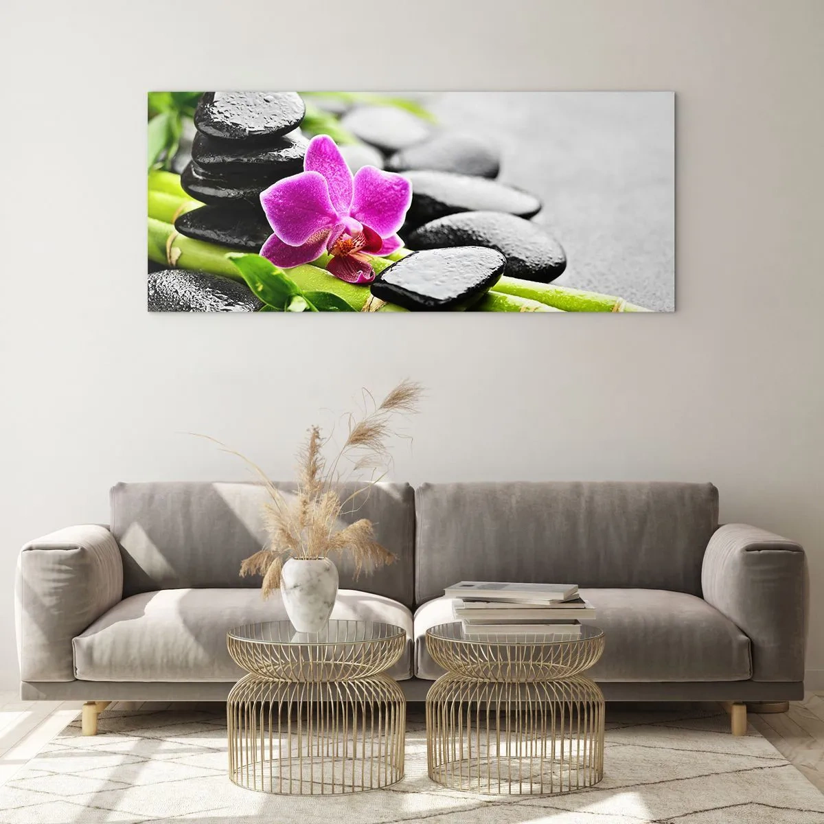 Tablou pe sticlă - Într-un echilibru pașnic - 100x40 cm