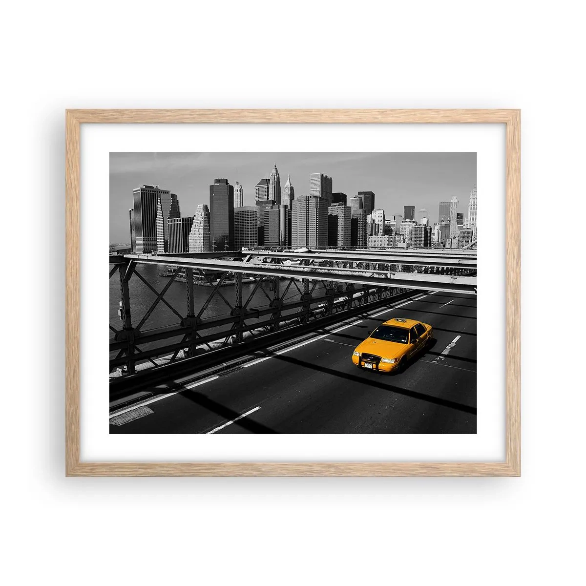 Poster în ramă de stejar deschis - Culorile marelui oraș - 50x40 cm