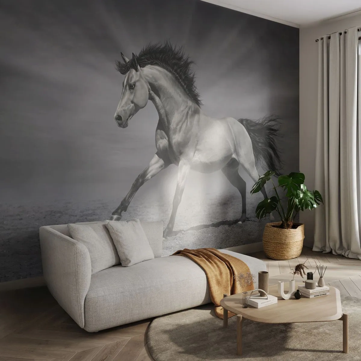 Tapet Autoadeziv Deluxe Sticker - Născut pentru a încânta - Animale, Cal, Natură - 250x175 cm