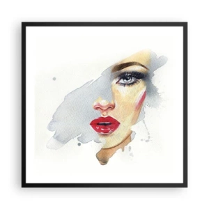 Poster în ramă neagră - Reflecție într-o picătură de apă - 60x60 cm