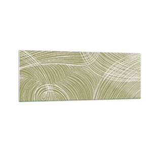 Tablou pe sticlă - Abstracție complicată în alb - 140x50 cm