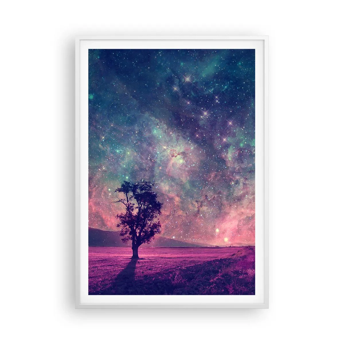 Poster în ramă albă - Sub un cer magic - 70x100 cm