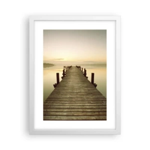 Poster în ramă albă - Înainte de răsărit, zori, lumină - 30x40 cm