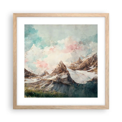 Poster în ramă de stejar deschis - Lame de piatră - 40x40 cm