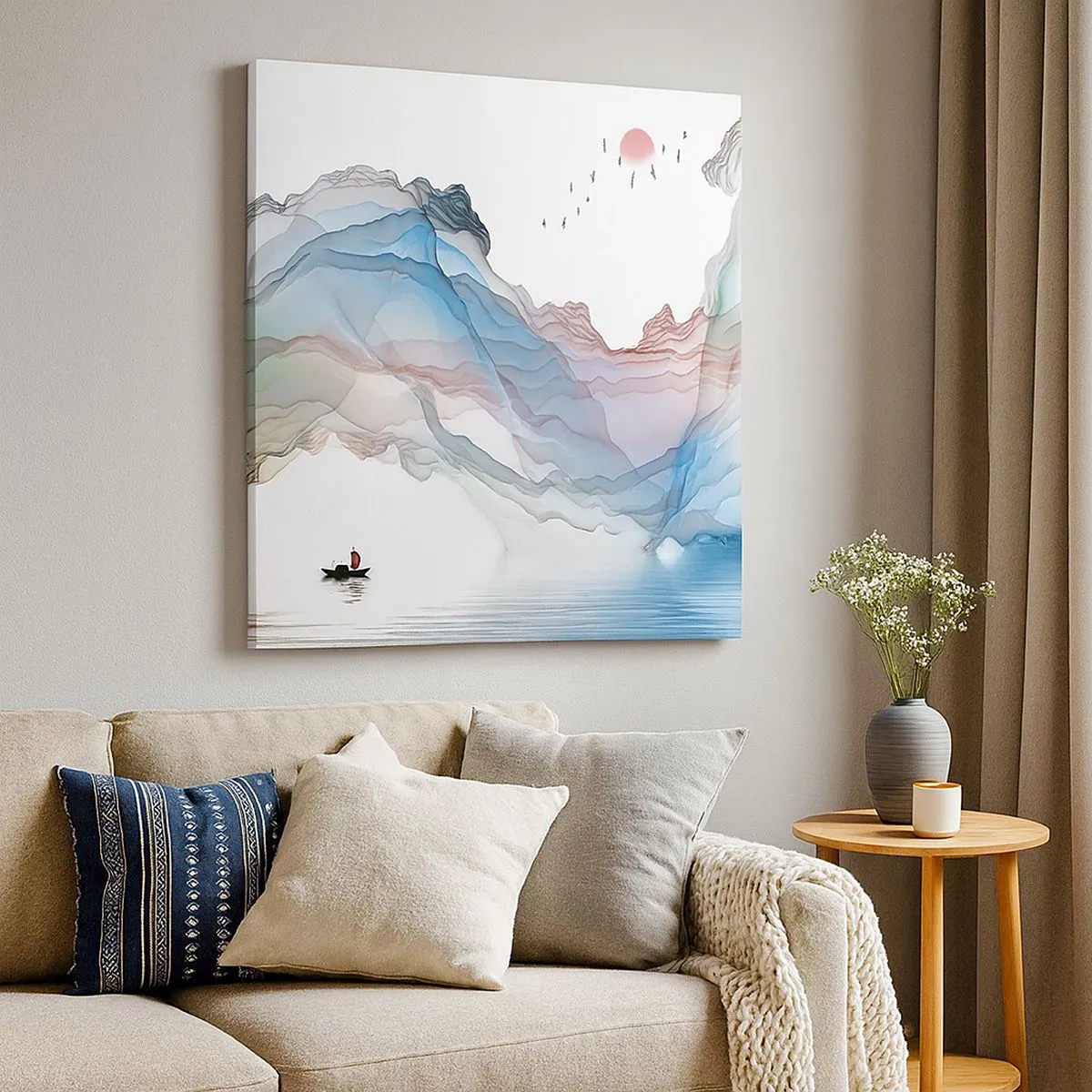 Tablou pe pânză - Spre munții de cristal - 30x30 cm