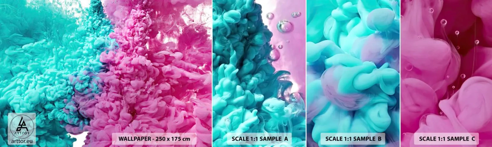 Mostră de Tapet Standard Eco - O ciocnire decisivă - Abstracția, Bucată, 3D - 100x30 cm