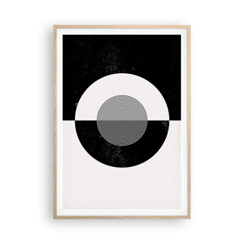 Poster în ramă de stejar deschis - Armonie în alb și negru - 70x100 cm