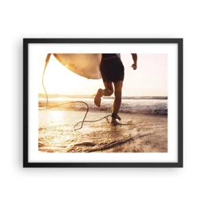 Poster în ramă neagră - Pentru a întâmpina valul - 50x40 cm