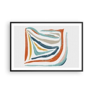 Poster în ramă neagră - Abstracție prietenoasă și zâmbitoare - 91x61 cm