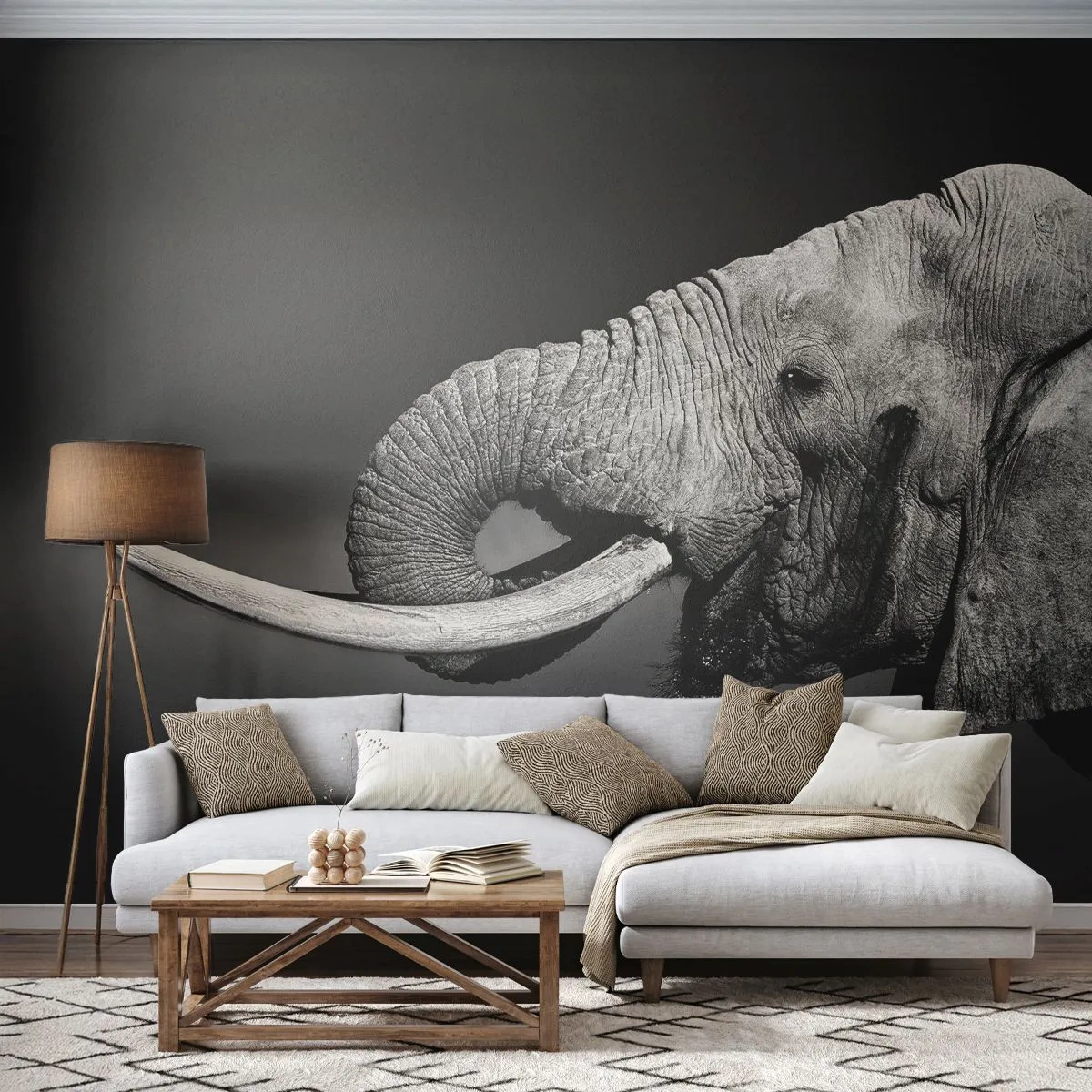 Tapet Autoadeziv Deluxe Sticker - Da, e bine acum - Animale, Elefant, Africa - 400x280 cm