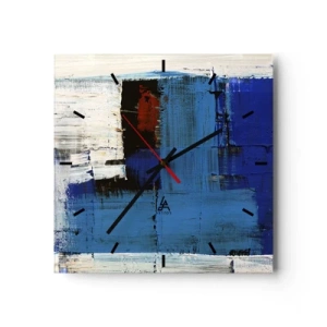 Ceas de perete - Ceas pe sticlă - Secretul albastru - 40x40 cm