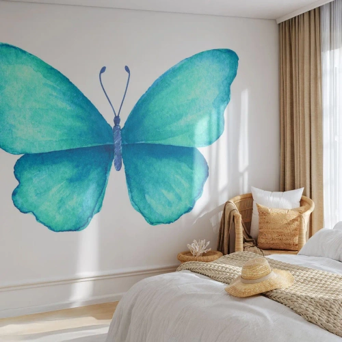 Tapet Autoadeziv Deluxe Sticker - Turcoaz prin natura - Fluture, Pentru copii, Grafică - 250x175 cm