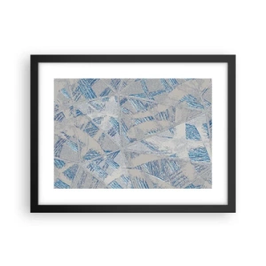 Poster în ramă neagră - Într-un labirint de gri-albastru - 40x30 cm