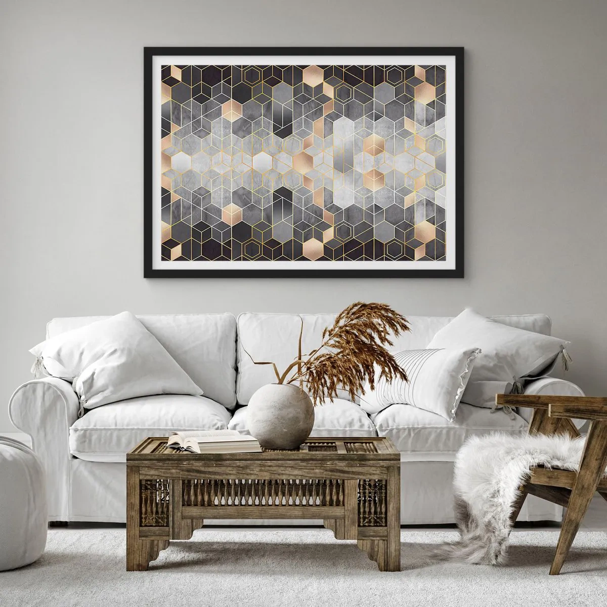 Poster în ramă neagră - Compoziție diamantată - 70x50 cm