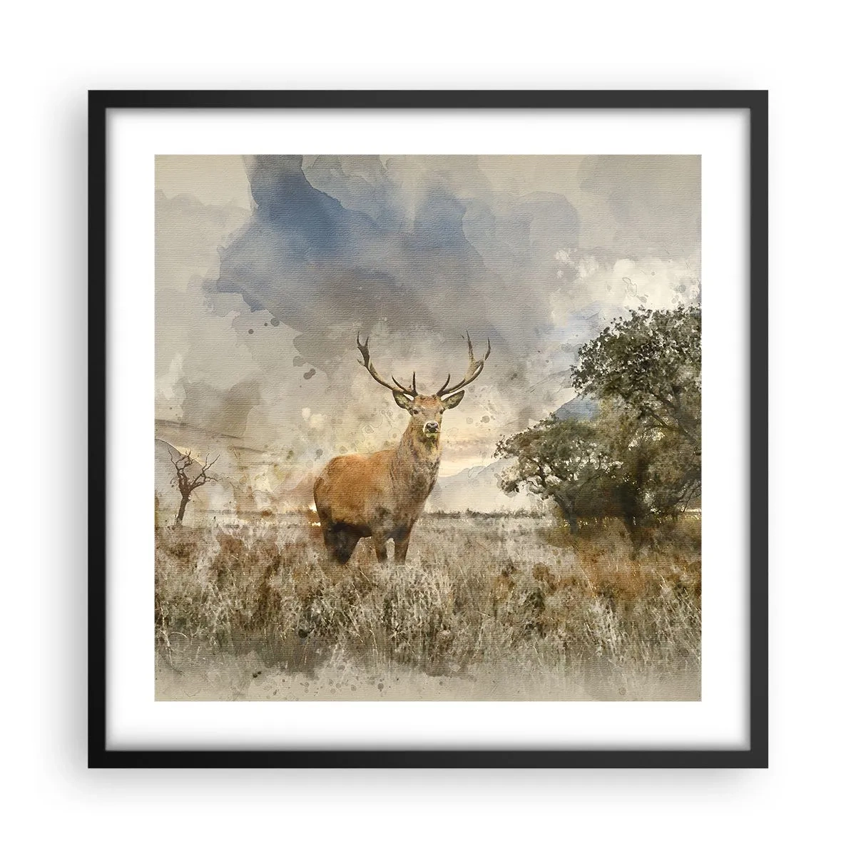 Poster în ramă neagră - Demnitate - putere - măreție - 50x50 cm