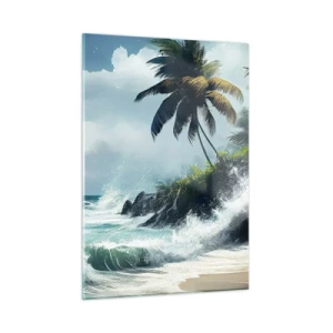 Tablou pe sticlă - Pe un țărm tropical - 50x70 cm