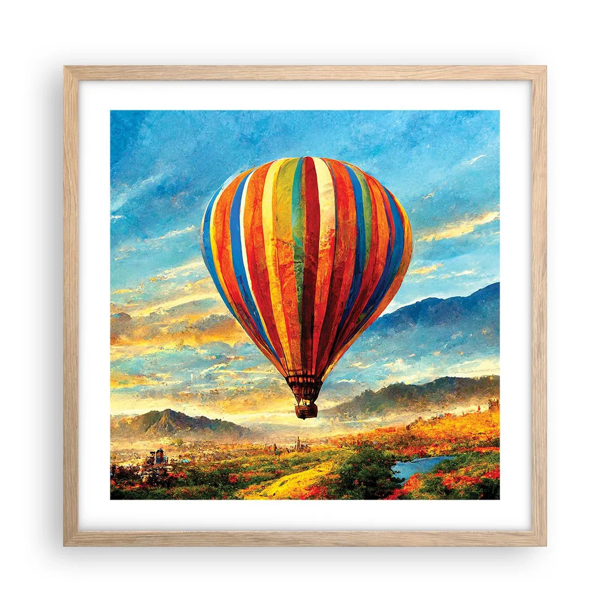 Poster în ramă de stejar deschis - În liniște puteți vedea mai multe - 50x50 cm