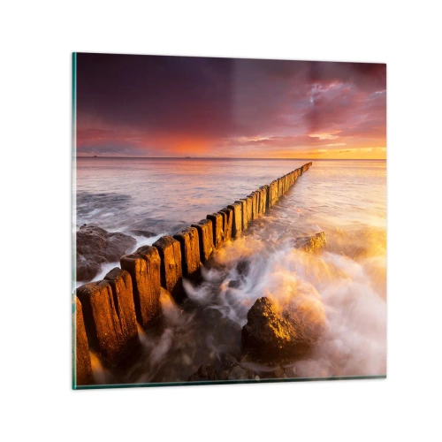 Tablou pe sticlă - Blândețea valurilor - 50x50 cm