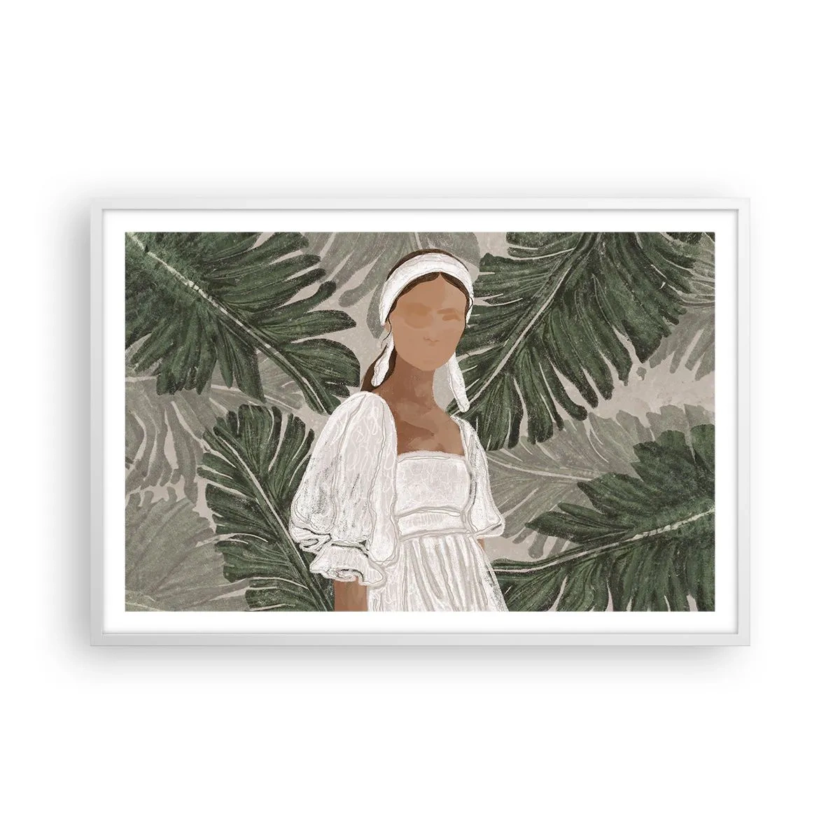 Poster în ramă albă - Portret exotic - 91x61 cm