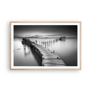 Poster în ramă de stejar deschis - Liniștea unui țărm uitat - 91x61 cm