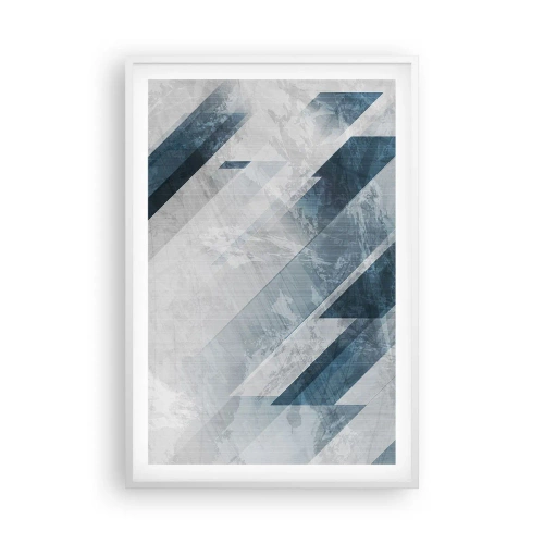 Poster în ramă albă - Compoziția spațială - mișcarea griului - 61x91 cm