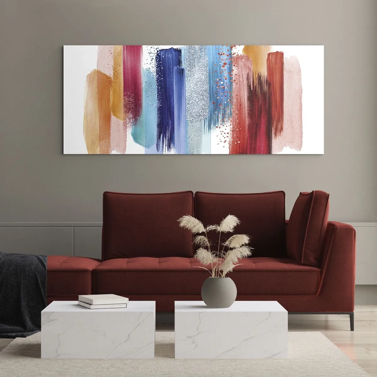 Tablou pe sticlă - Sus și jos - 90x30 cm