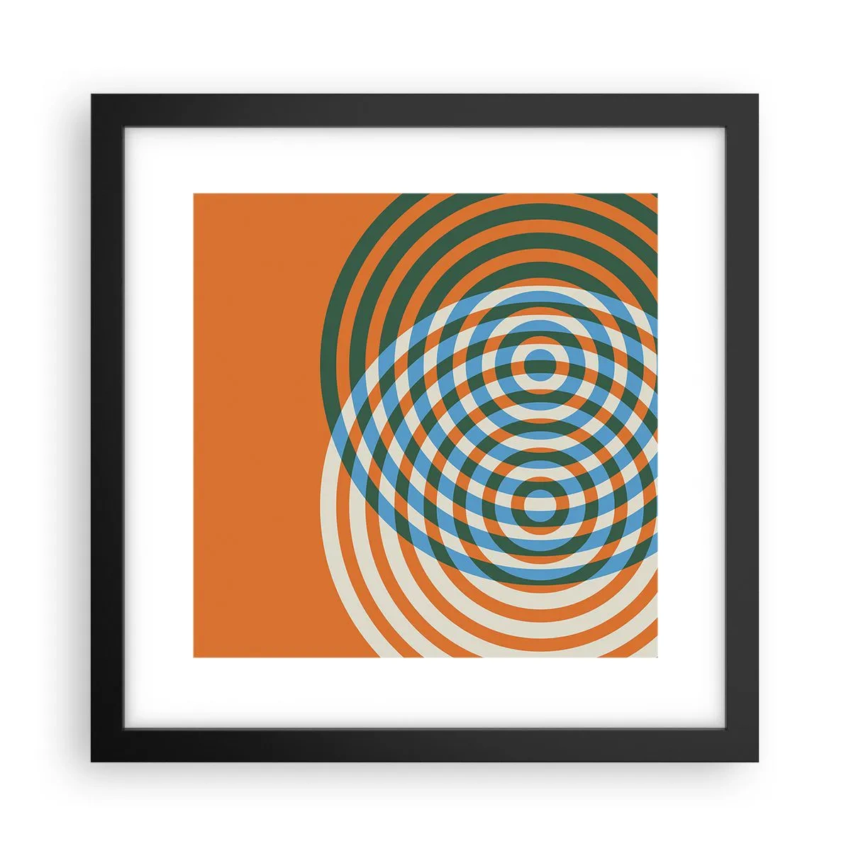 Poster în ramă neagră - Variație circulară abstractă - 30x30 cm