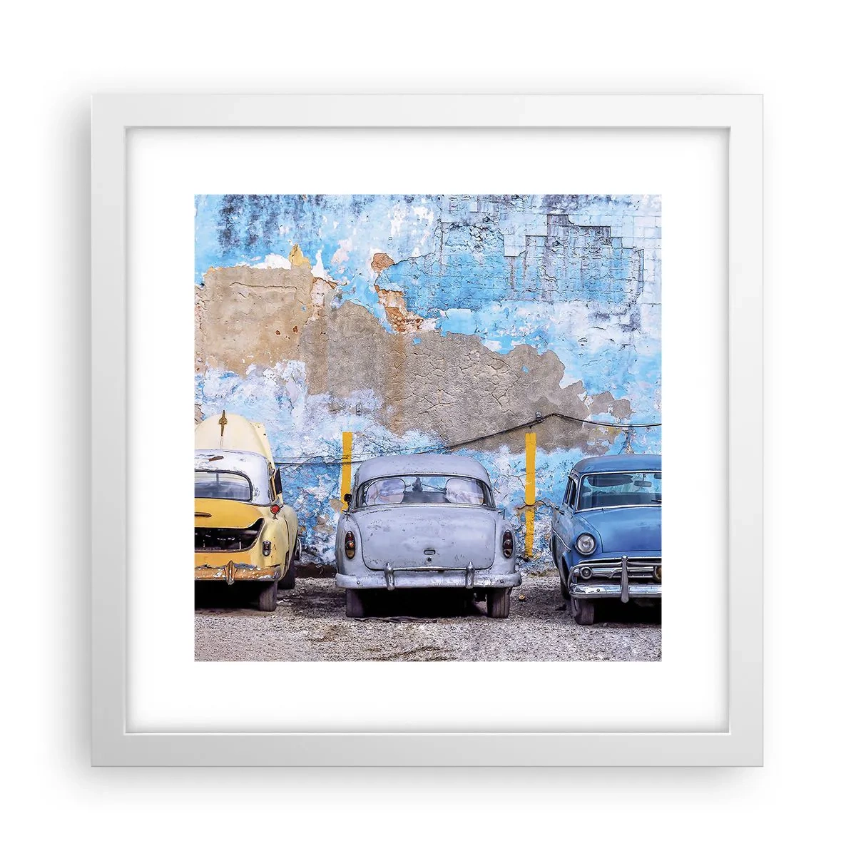 Poster în ramă albă - Întâlnirea veteranilor - 30x30 cm