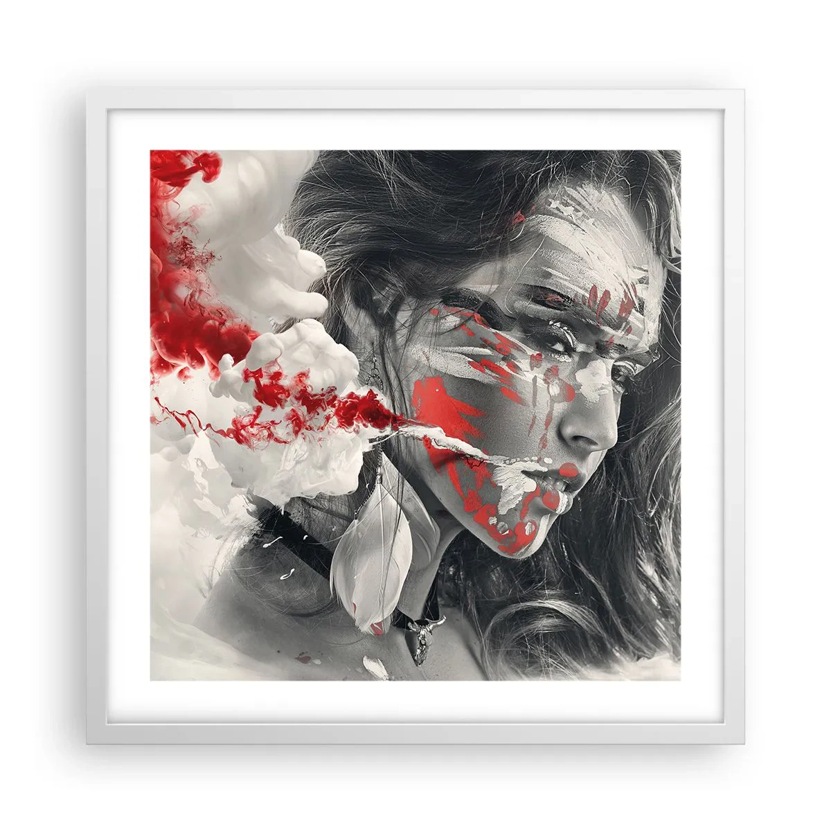 Poster în ramă albă - În aburul absurdului - 50x50 cm