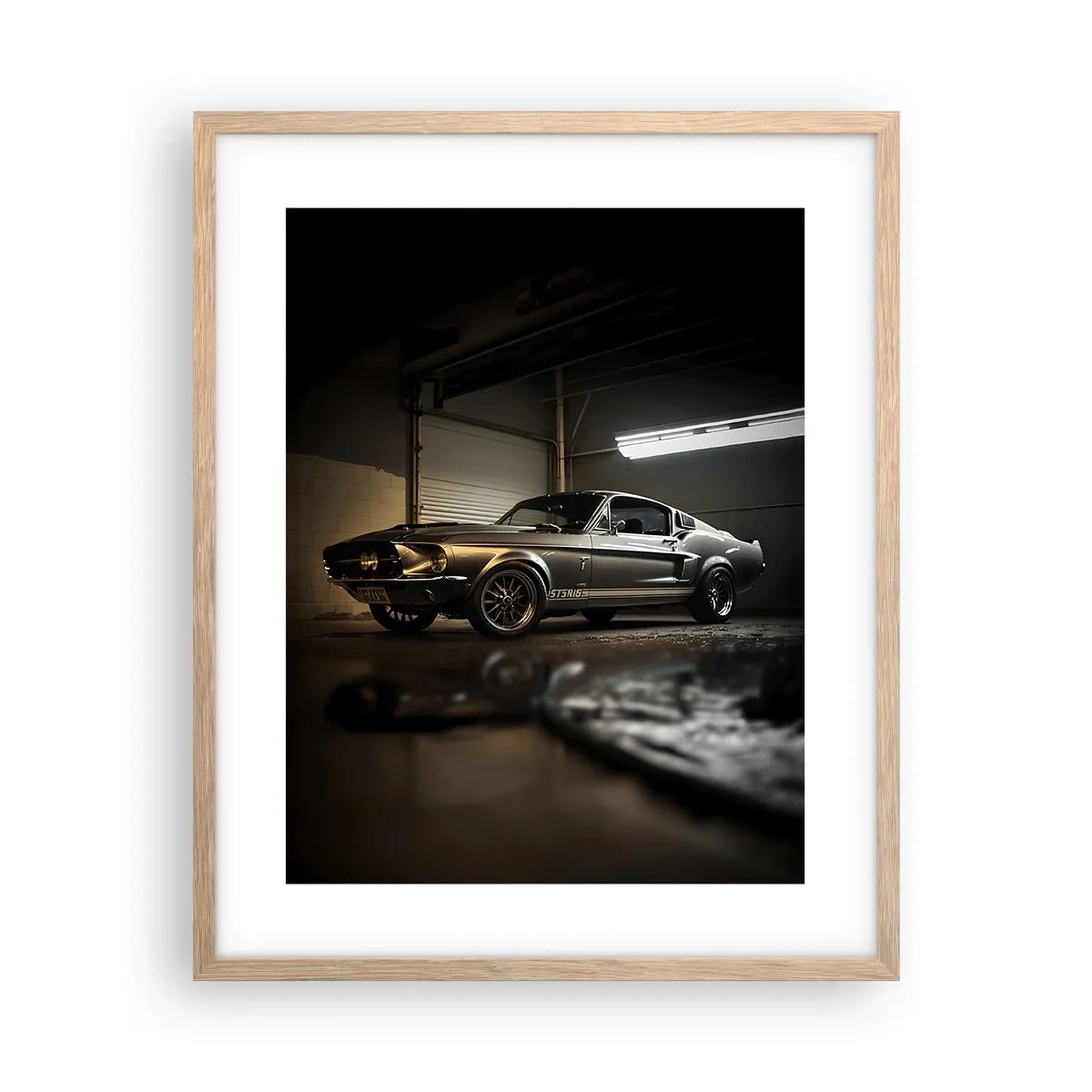 Poster în ramă de stejar deschis - Înapoi în trecut - 40x50 cm