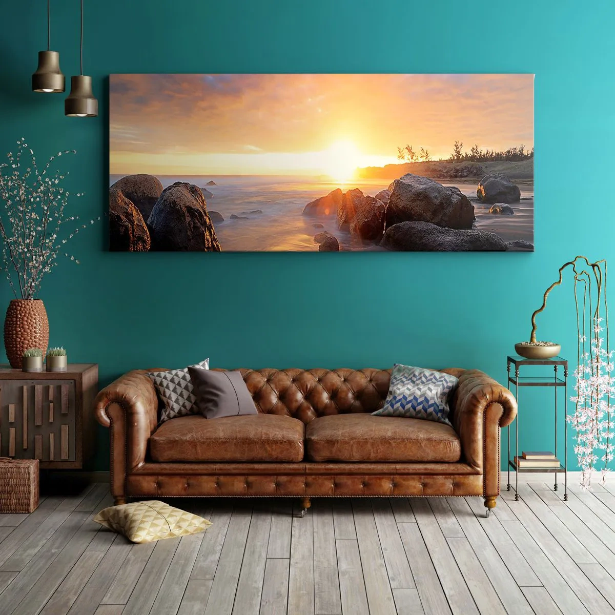 Tablou pe pânză - Briză luminoasă de seară - 90x30 cm