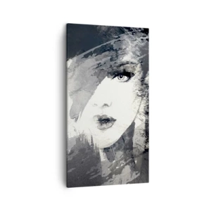 Tablou pe pânză - Din spatele unui voal gri - 45x80 cm