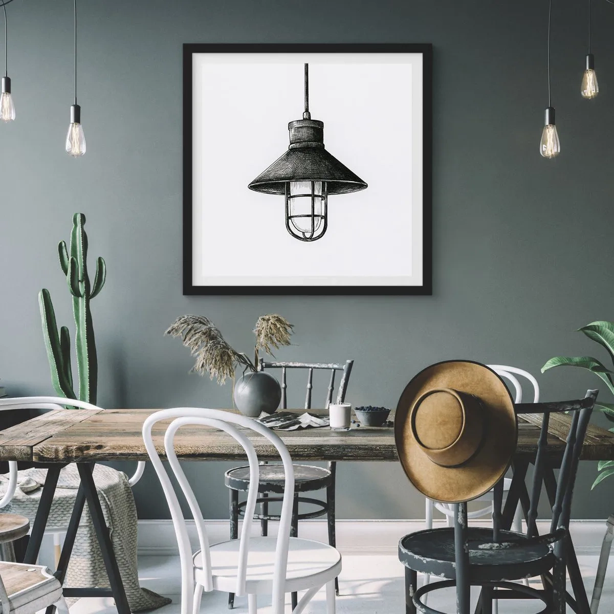 Poster în ramă neagră - Cu mulți ani în urmă... - 60x60 cm