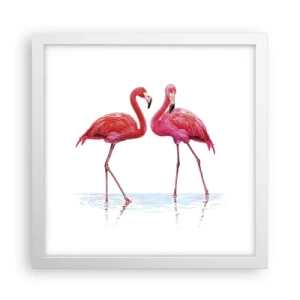 Poster în ramă albă - Pink randez-vous - 30x30 cm
