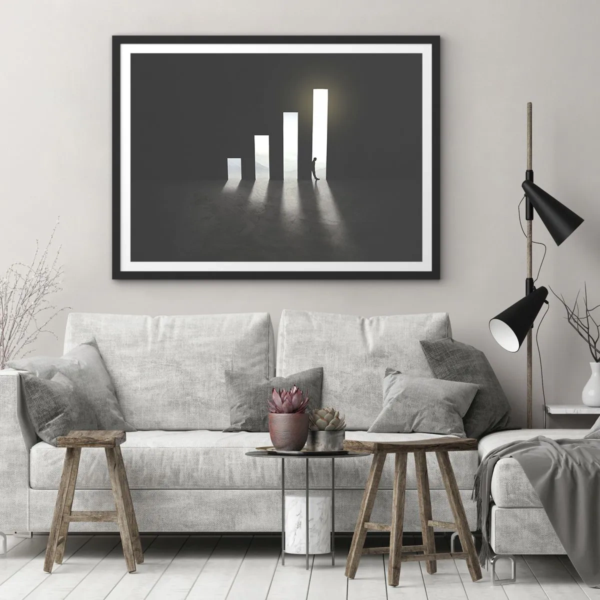 Poster în ramă neagră - Succesul - o impresie - 70x50 cm