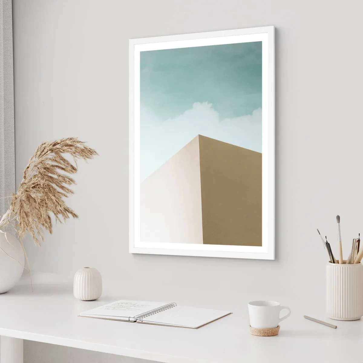 Poster în ramă albă - Geometria unei veri însorite - 61x91 cm