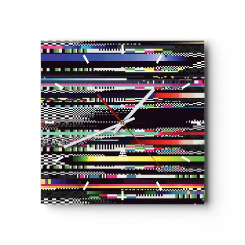 Ceas de perete - Ceas pe sticlă - Imaginea controlată a realității - 30x30 cm