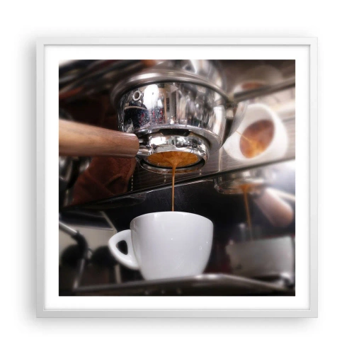 Poster în ramă albă - Cel mai bun moment al zilei - 60x60 cm