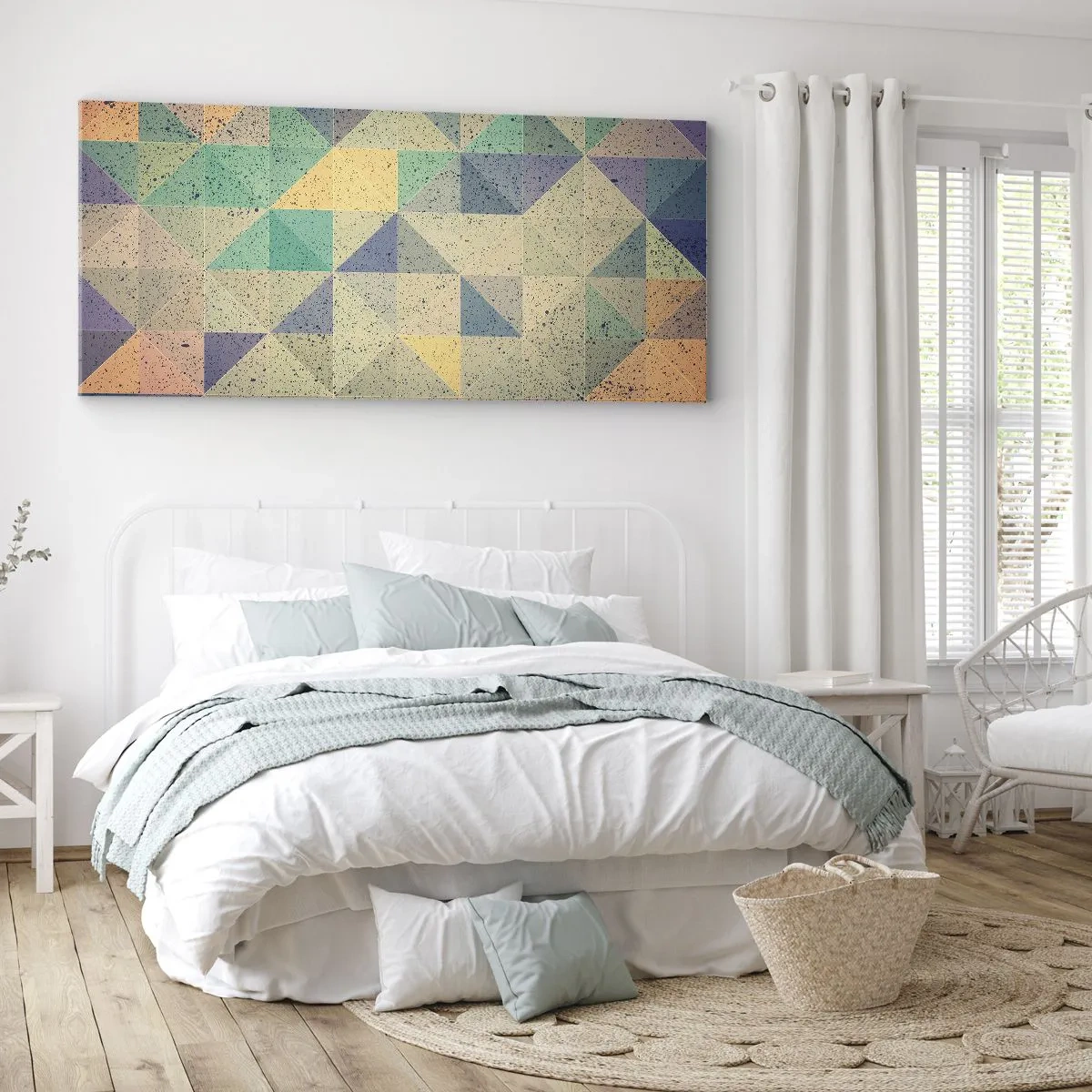 Tablou pe pânză - Republica triunghiurilor - 90x30 cm