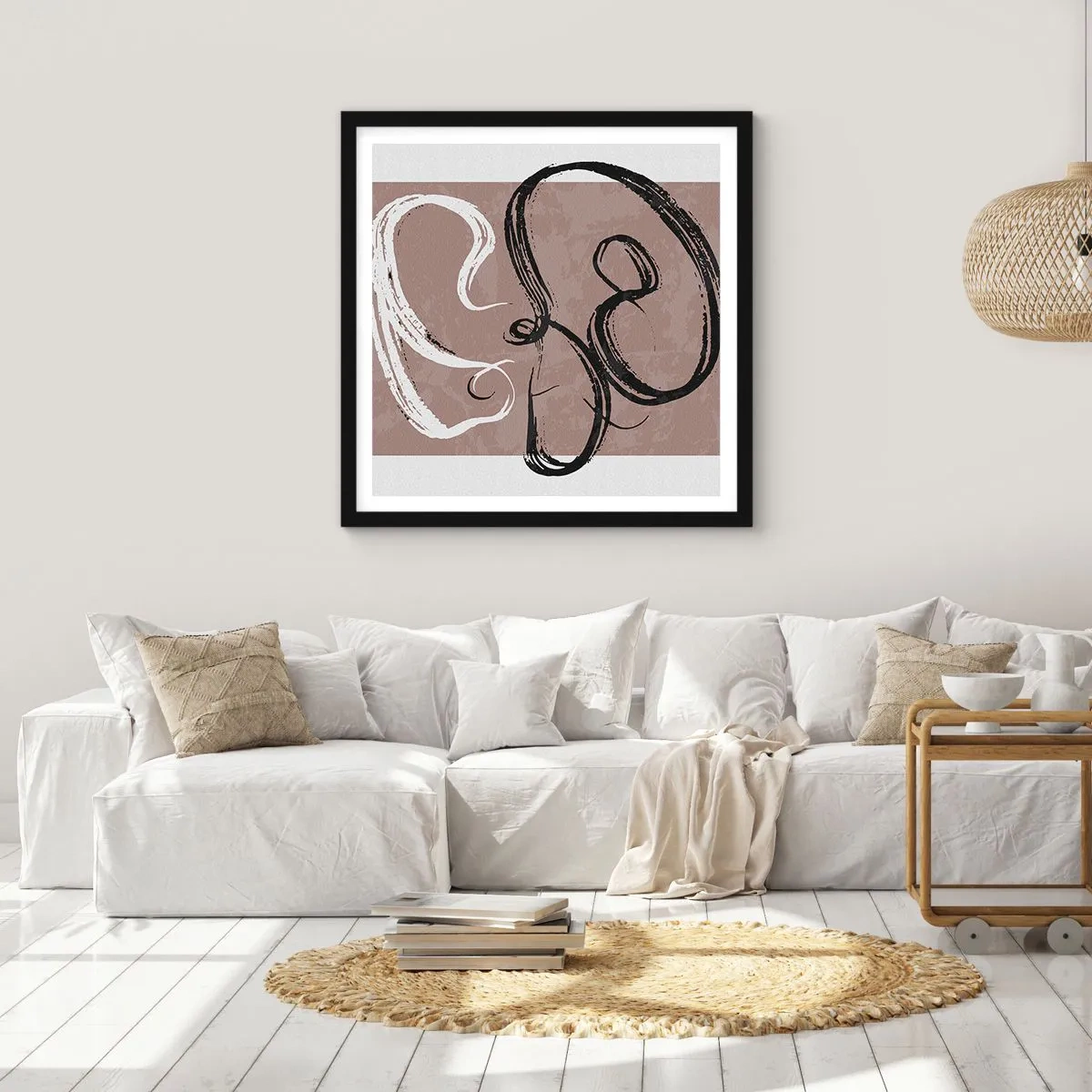 Poster în ramă neagră - Compoziția - căutarea plenitudinii - 30x30 cm